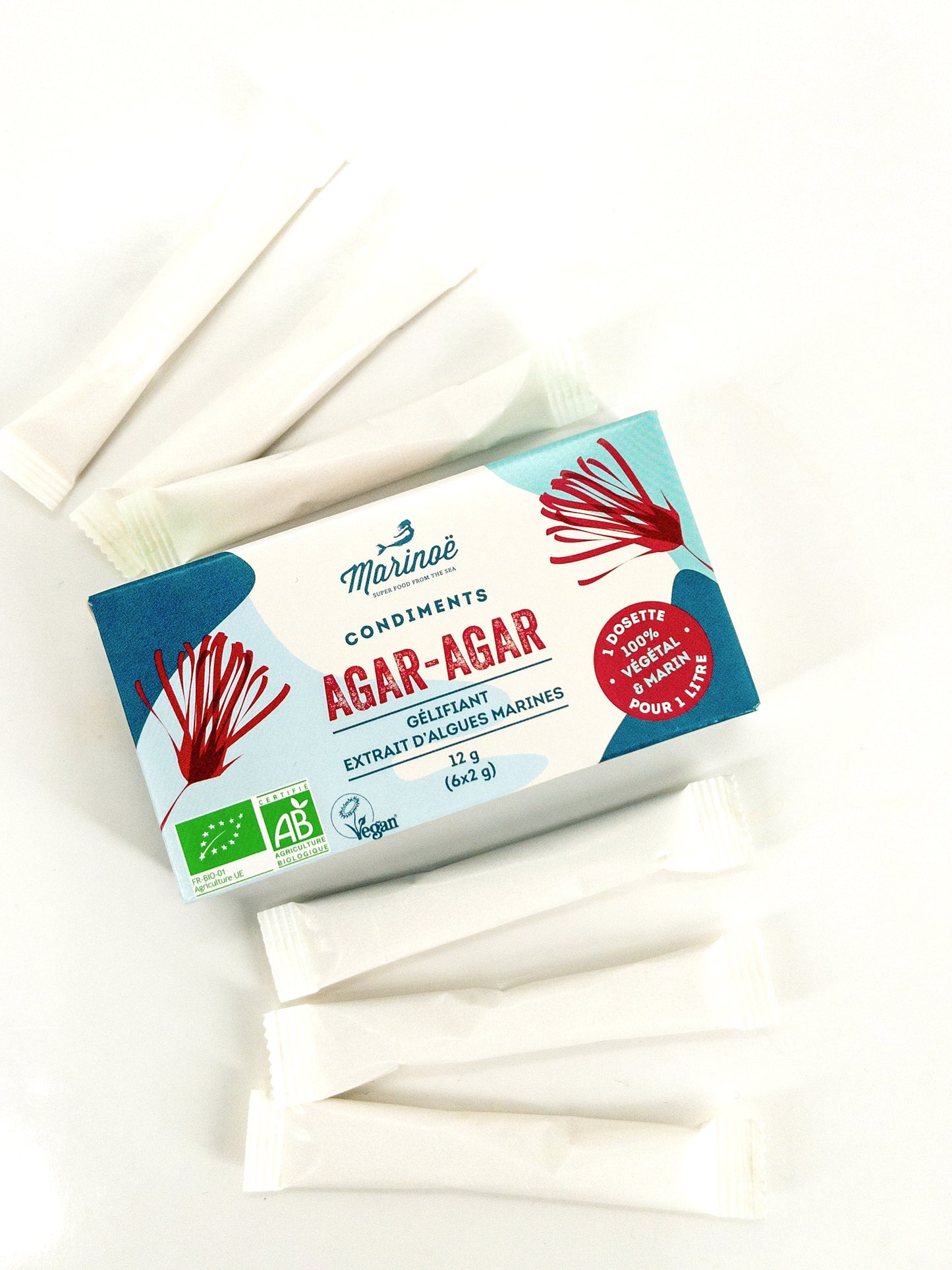 Agar-agar bio en poudre - 12g (6x2g) - Marinoé