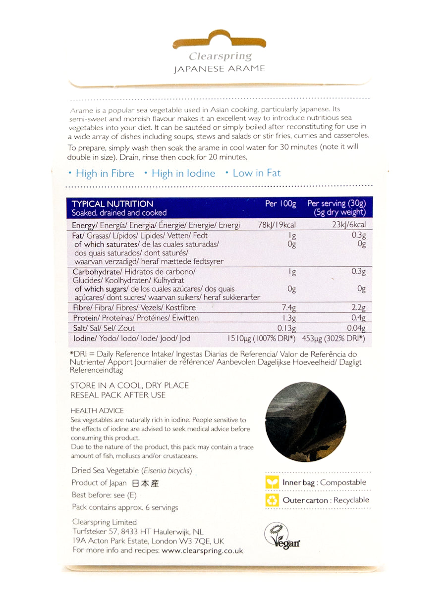 Japanische Arame-Algen - 30 g - Clearspring