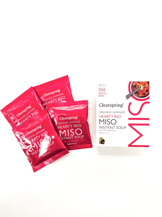 Soupe Miso Rouge et wakame Instantanée Bio – 4x8 g – Clearspring