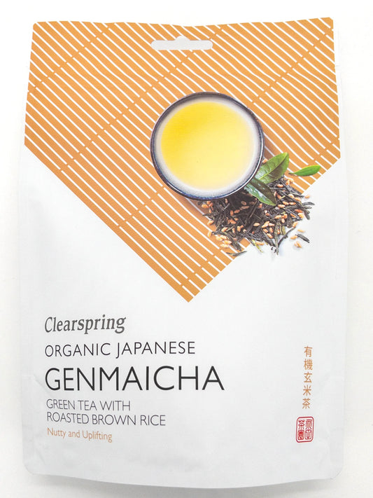 Genmaicha – Thé vert bio au riz grillé – 90 g – Clearspring
